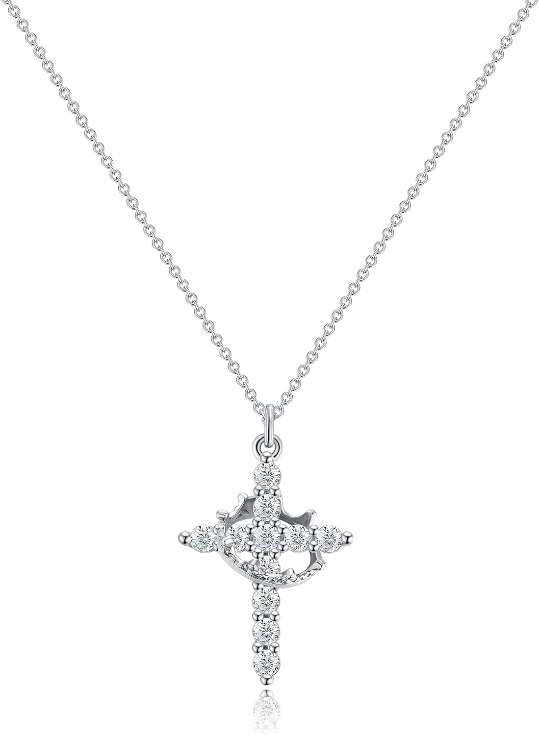 Manufacturer  Tewiky Diamond Cross Necklace for women-Dainty 14k Gold Cubic Zirconia Pendant Necklaces Simple Gold Cross Pendant Necklace Cute Tiny Gold Jewelry  necklace
