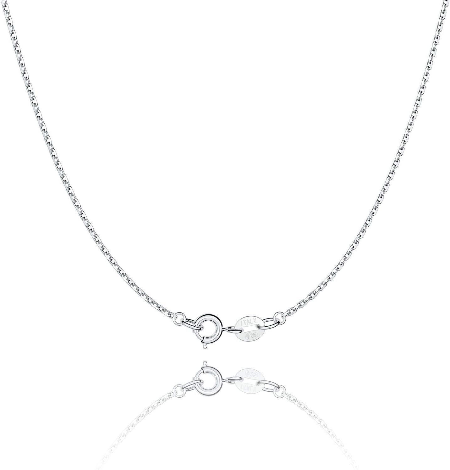 Manufacturer  Jewlpire 925 Sterling Silver Chain Necklace Chain for Women 1.1mm Cable Chain Necklace Upgraded Spring-Ring Clasp - Thin & Sturdy - Italian Quality 16/18/20/22/24 Inch  Necklace