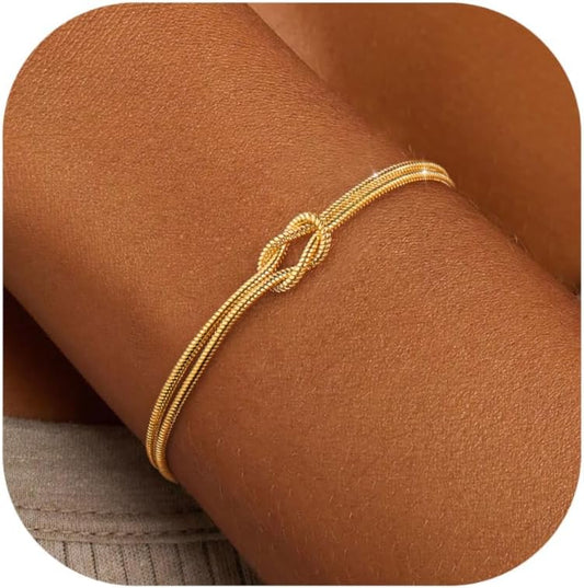 Manufacturer  KOHOTA Silver Gold Bracelets for Women Trendy 14K Gold Plated Bracelet for Women Non Tarnish Dainty Stackable Layered Chain Heart Pearl Knot Beaded Bracelets Stack Set Charm Mothers Day Jewelry Gifts  bracelets