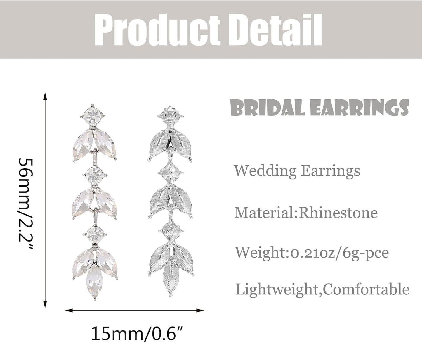 Manufacturer  Wedding Rhinestone Dangle Earrings Elegant Bridal Crystal Drop Earrings for Women Bridesmaids Guest Party Prom  earring