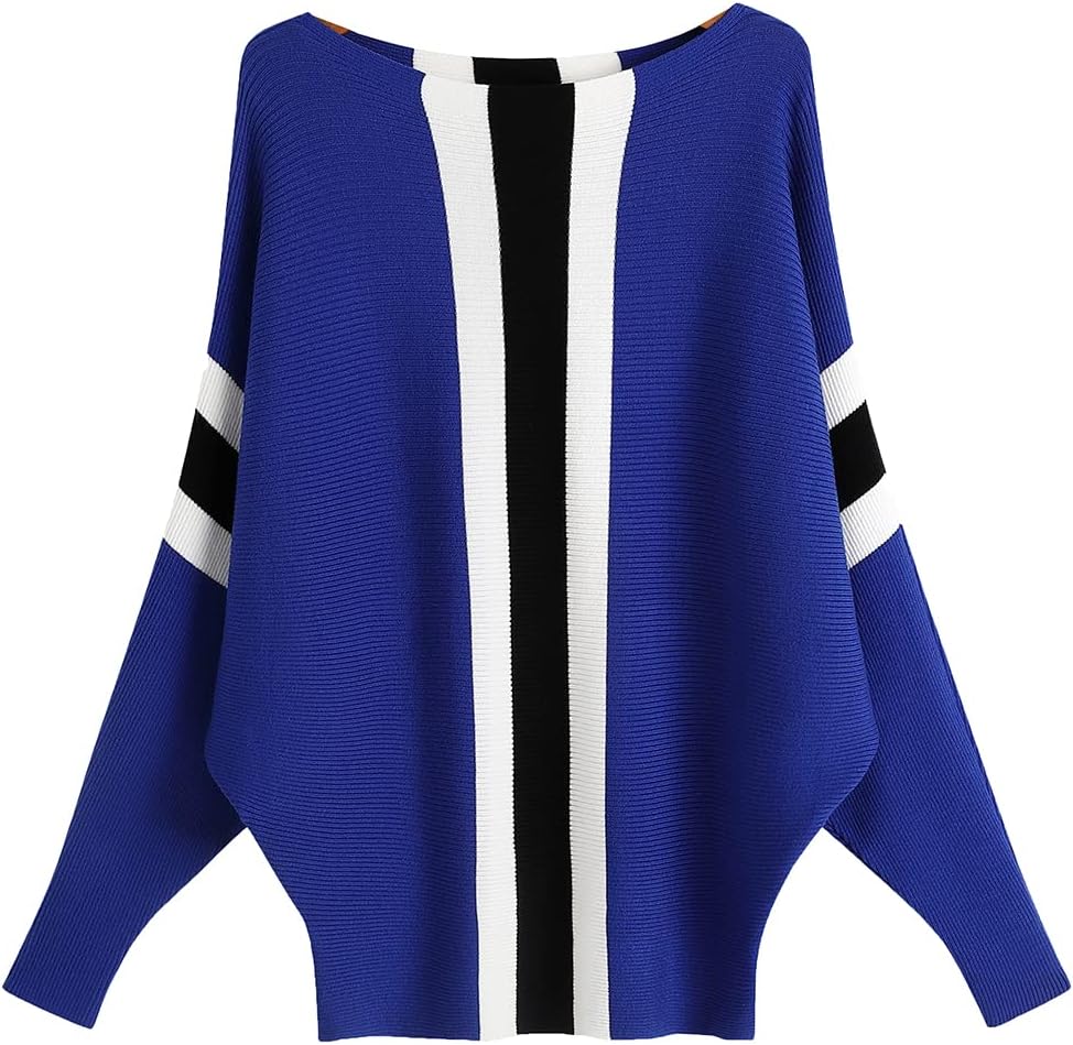 Manufacturer  Ckikiou Womens Lightweight Oversized Boat Neck Sweaters Tops Dolman Batwing Sleeve Ribbed Knitted Pullovers   sweaters