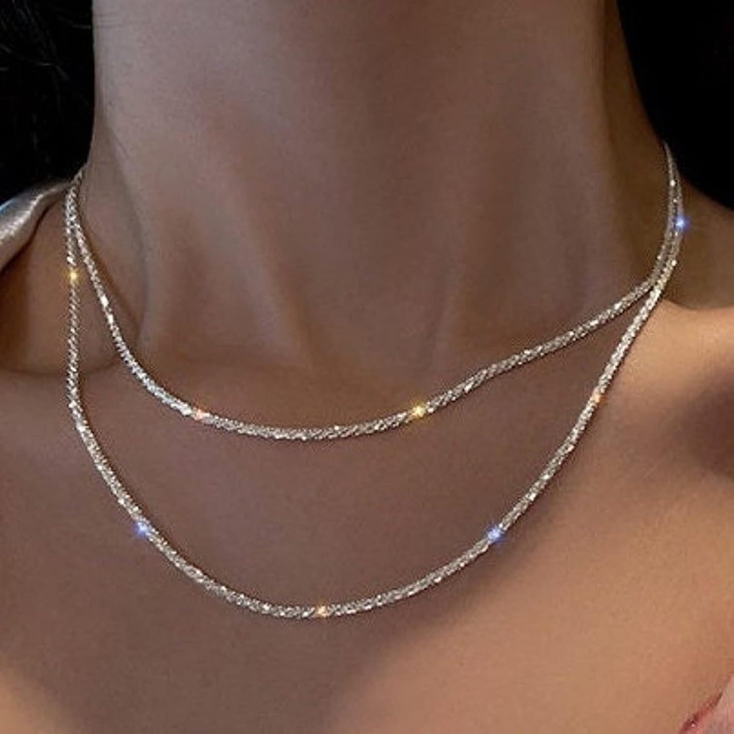 Manufacturer  Tasiso Herringbone Choker Necklace Set Double Layer Snake Chain Herringbone Chain Necklace Layering Necklace Set Cuban Chain Necklace for Women  Necklace