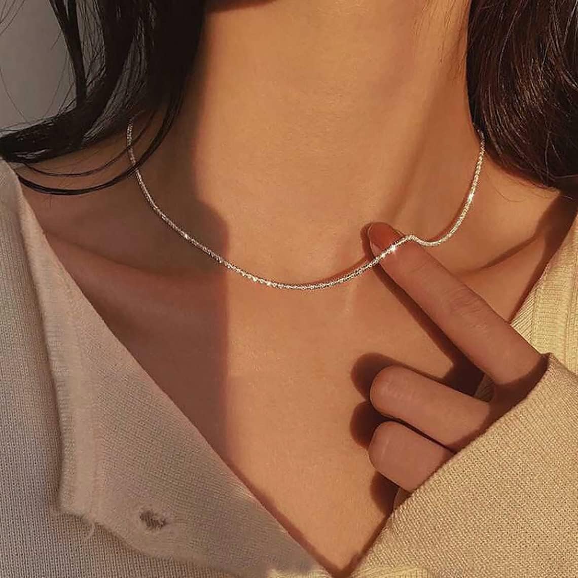 Manufacturer  Tasiso Herringbone Choker Necklace Set Double Layer Snake Chain Herringbone Chain Necklace Layering Necklace Set Cuban Chain Necklace for Women  Necklace