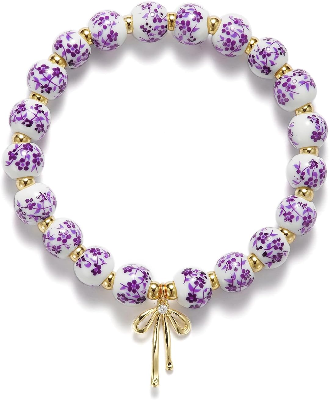 Manufacturer  Beads Bow Charm Bracelet for Women Flower Vintage Bracelet Handmade Stretch Gold Beaded Dainty Romantic Jewelry Gift  bracelets