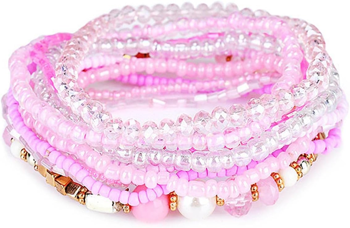 Manufacturer  Fuqimanman2020 Bohemian Crystal Beaded Stackable Bracelets Handmade Colorful Crystal Pearl Seed Beads Bracelets for Women Jewelry  bracelets