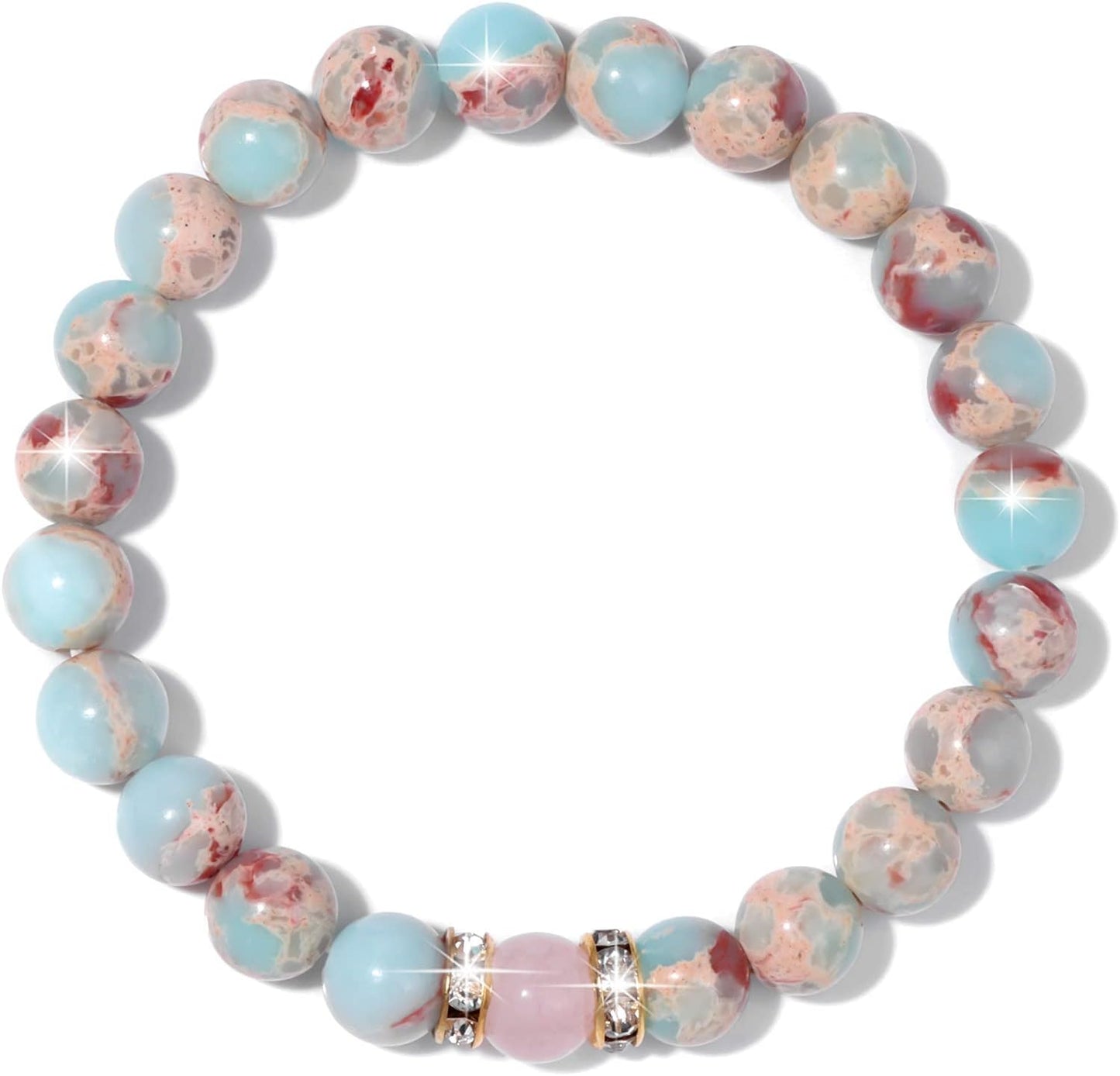 Manufacturer  GolbalJew Healing Bracelet For Women Anxiety Beaded Bracelets Jewelry Healing Stone Crystal Bracelet Stress Relief Yoga Beads Chakra Bracelets Gifts For Women pink  bracelets