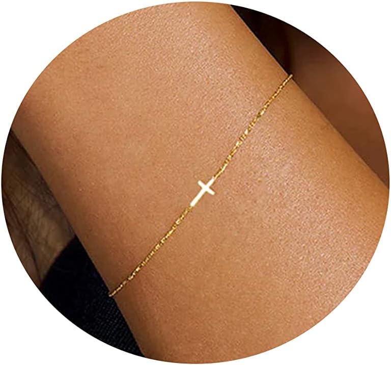 Manufacturer  18K Gold Plated Pearl Beaded Chain Cross Bracelets for Women Adjustable Stainless Steel Dainty Thin Gold Box Cuban Twisted Link Chain Bracelet Bridesmaid Jewelry  bracelets