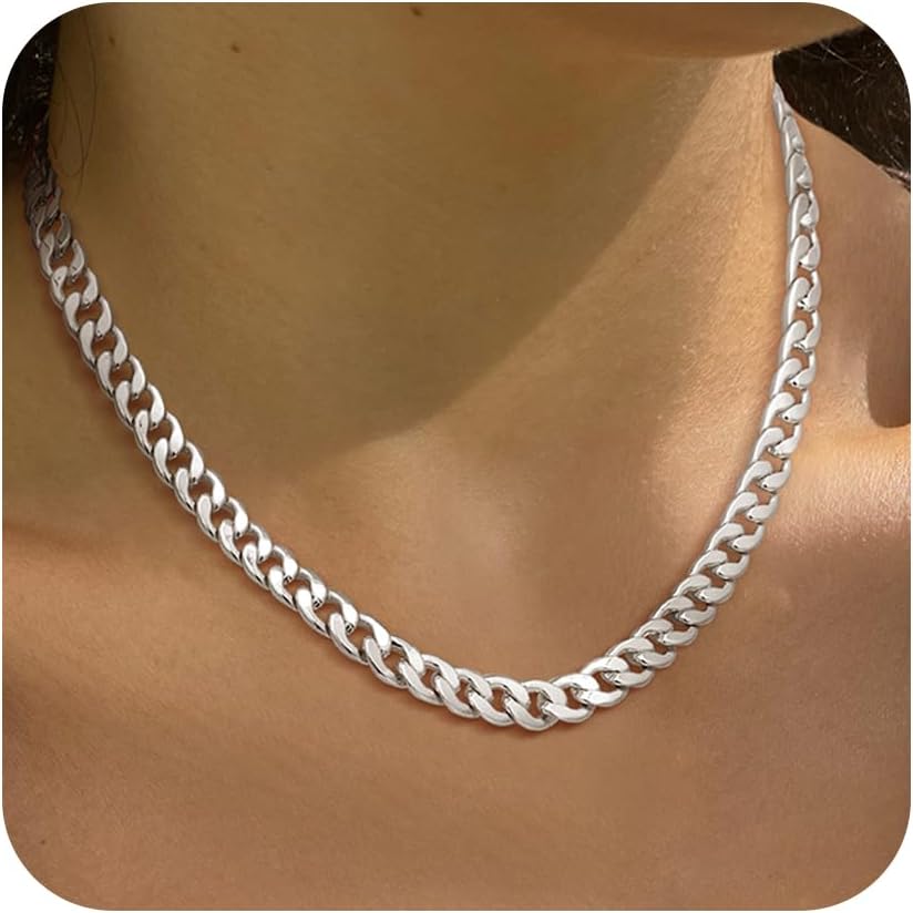 Manufacturer  Moodear Gold Necklace for Women 14K Dainty Chunky Gold/Sliver Chain Necklace Cuban Link Paperclip Chain Choker Toggle Clasp Layered Pearl Pendent Necklace for Women Trendy Fashion Jewelry  necklace