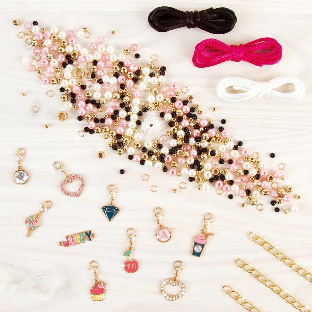 Manufacturer  Make it Real - Juicy Couture Pink and Precious Bracelets - DIY Charm Bracelet Kit with Beads for Tween Jewelry Making - Jewelry Making Kit for Girls  bracelets