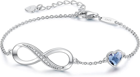 Manufacturer  CDE Infinity Heart Birthstone Charm Link Bracelet for Women 925 Sterling Silver Adjustable Mother's Day Gift Anniversary Birthday Jewelry for Wife Girlfriend Her  bracelets