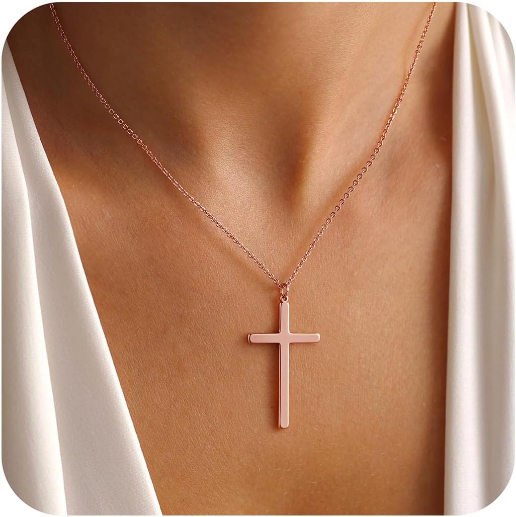 Manufacturer  M MOOHAM Cross Necklace for Women - Dainty Cute Bubble 3D Cross Pendant Necklace Sideways Cross Choker Layered 14K Real Gold Plated Cross Necklace Gifts for Women Girls  necklace