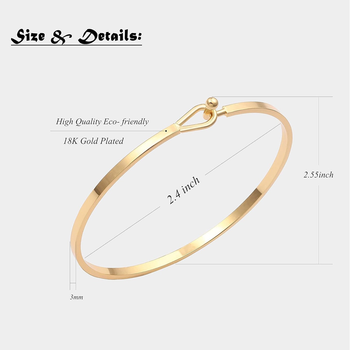 Manufacturer  PERNNLA PEARL Dainty Gold Bar Bracelet for Women Simple Delicate Thin Cuff Bangle Hook Bracelet 18K Gold Plated Handmade Minimalist Jewelry  bracelets