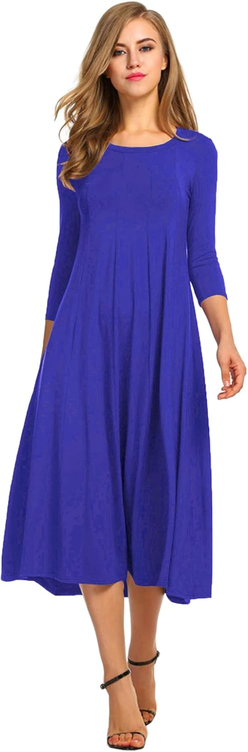 Manufacturer  HOTOUCH Women's 3/4 Sleeve A-line and Flare Midi Long Dress dresses