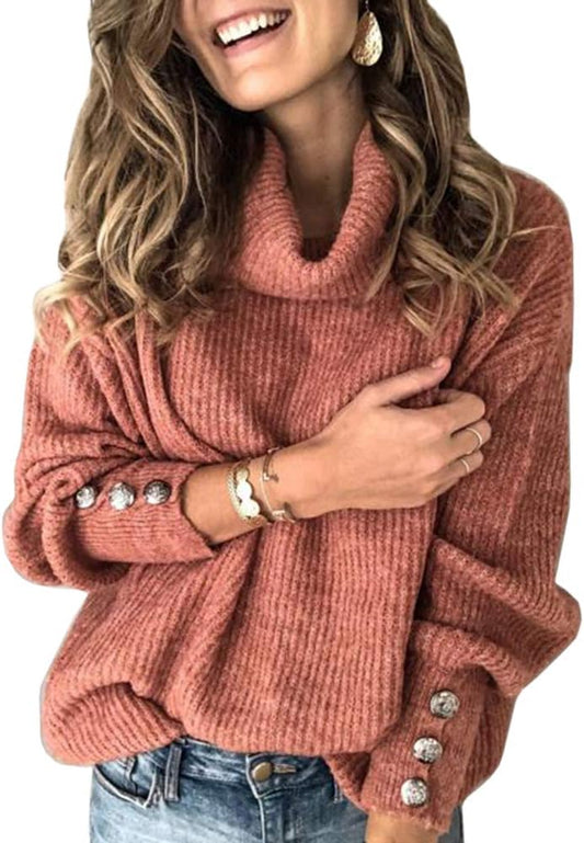 Manufacturer  Women's Oversized Turtleneck Chunky Pullover Sweaters Cowl Neck Long Sleeve Winter Slouchy Loose Knit Sweaters   sweaters