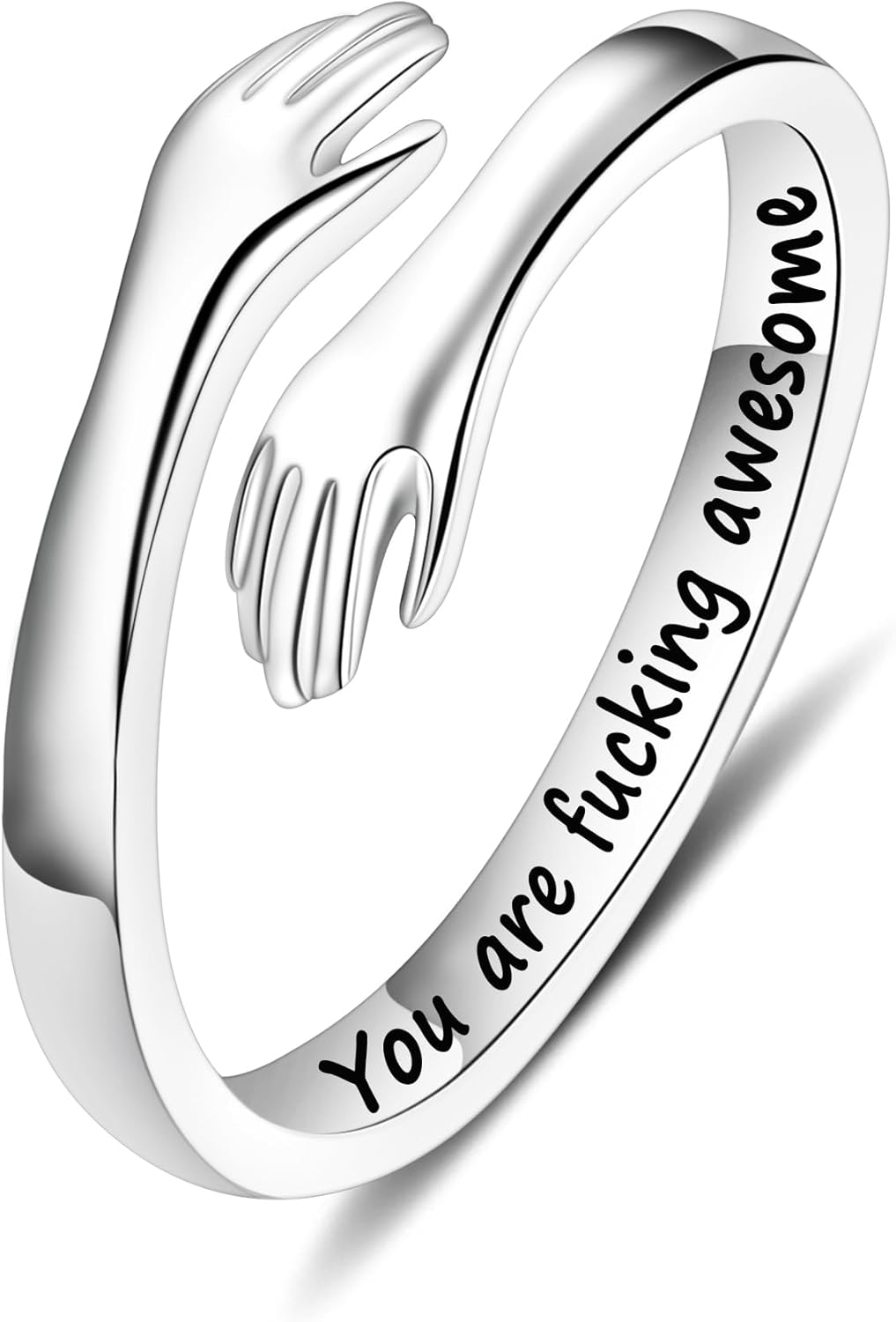 Manufacturer  Yesteel S925 Sterling Silver Hug Ring for Women Teen Girls, Adjustable Ring Jewelry Mothers Day Birthday Gifts for Daughters Mom Sister Wife Friends Grandma   rings