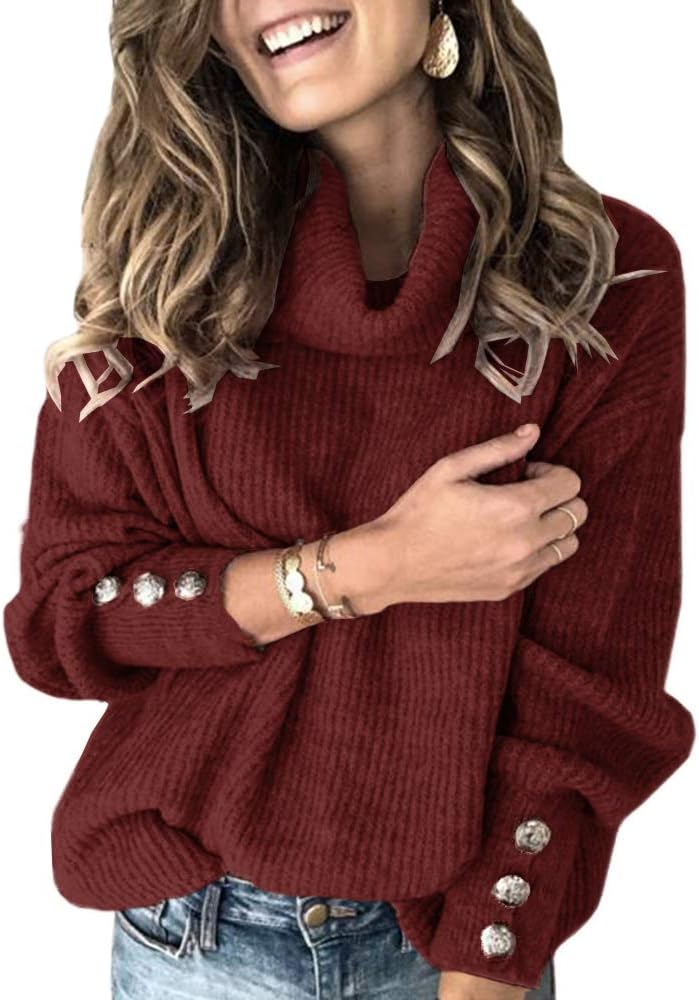 Manufacturer  Women's Oversized Turtleneck Chunky Pullover Sweaters Cowl Neck Long Sleeve Winter Slouchy Loose Knit Sweaters   sweaters