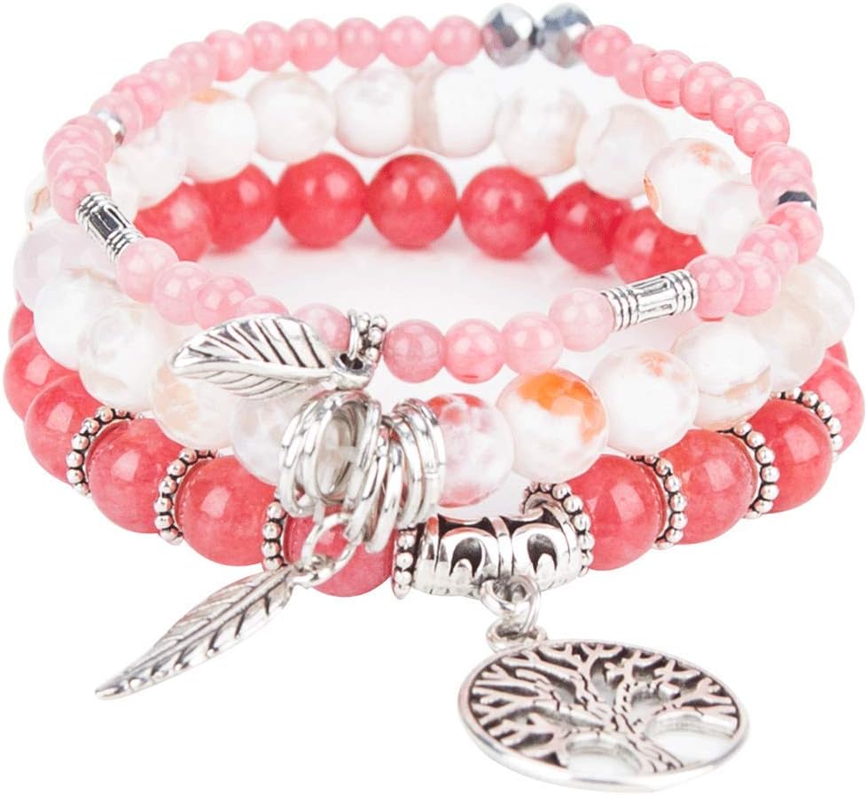 Manufacturer  Jardme Healing Crystal Bracelets for Women, 8mm Beaded Natural Stone Stretch Chakra Bracelets Tree of Life Bracelet Jewelry Gifts for Women  bracelets
