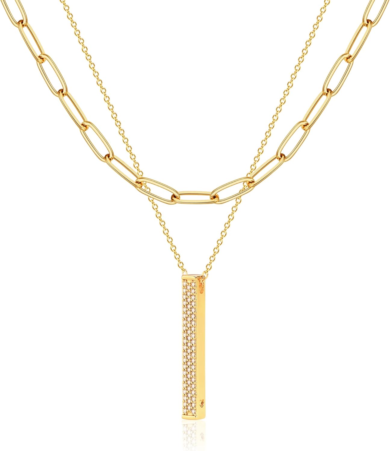 Manufacturer  MEVECCO Layered Heart Necklace Pendant Handmade 18k Gold Plated Dainty Gold Choker Arrow Bar Layering Long Necklace for Women  necklace