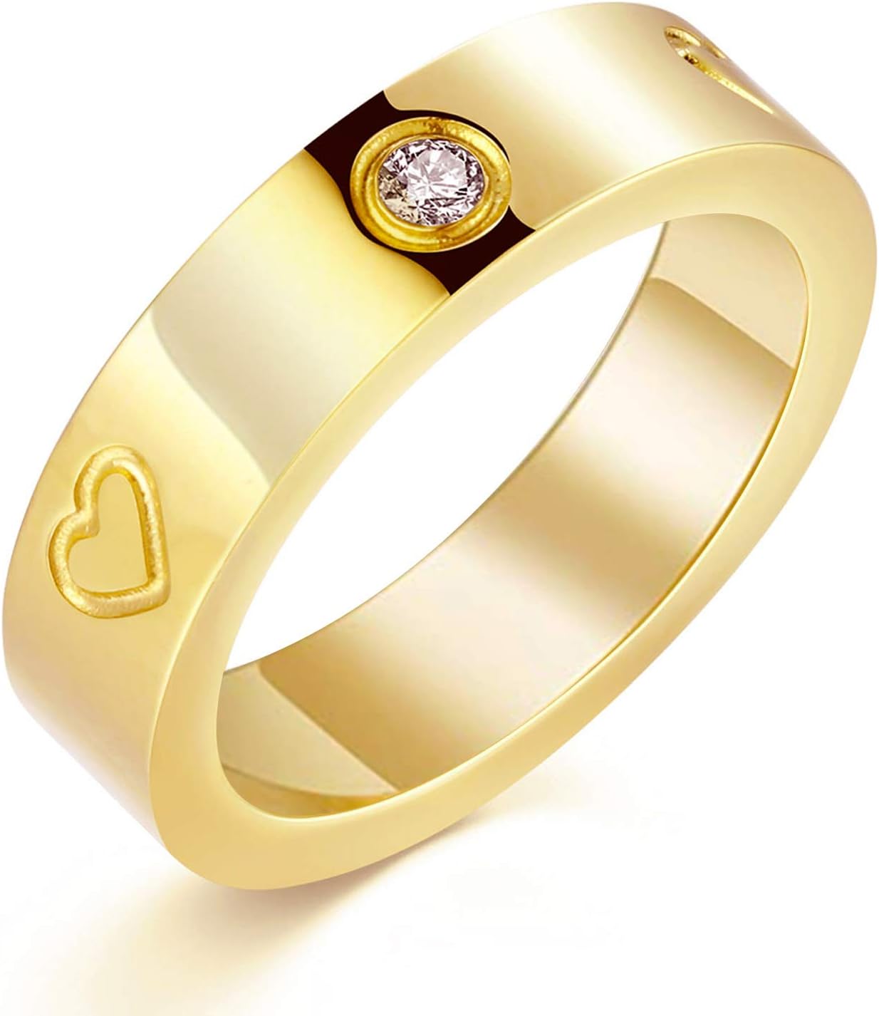 Manufacturer  PDWZNBA Love Friendship Ring 18K Gold Silver Rose Plated Cubic Zirconia Stainless Steel Promise Ring Wedding Band Jewelry Birthday Gifts for Women   rings
