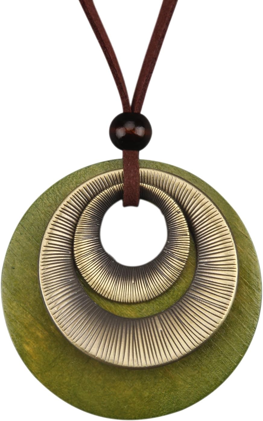 Manufacturer  Boho Necklaces for Women Chunky Circle Necklace Layered Boho Circle Leather Choker Necklace Long Vintage Necklaces Bohemian Jewlery Gifts  necklace