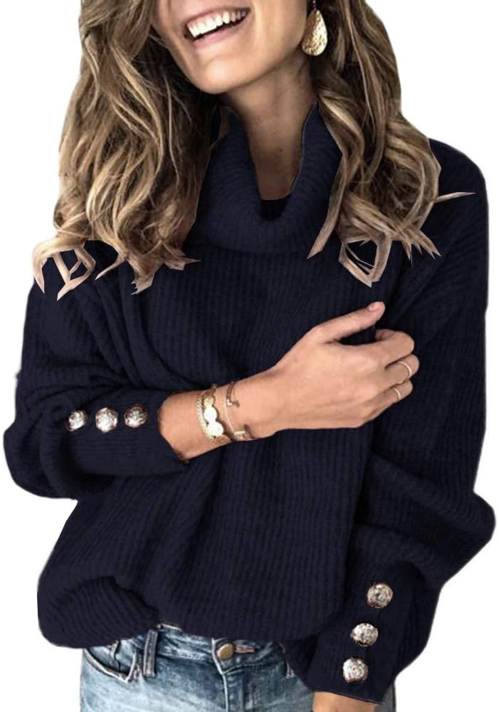 Manufacturer  Women's Oversized Turtleneck Chunky Pullover Sweaters Cowl Neck Long Sleeve Winter Slouchy Loose Knit Sweaters   sweaters