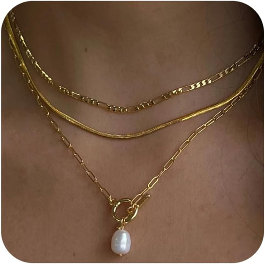 Manufacturer  Gold/Silver Layered Necklaces for Women,Dainty 14k Gold Plated Stackable Choker Necklaces for Women,Trendy Layering Coin Chain Pendant Jewelry Set Gifts  necklace