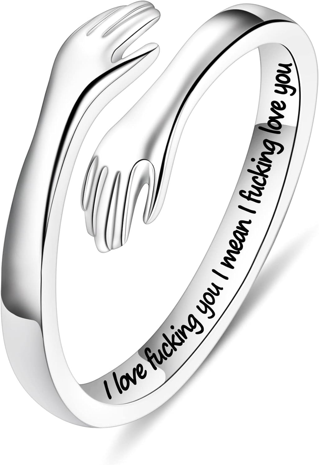 Manufacturer  Yesteel S925 Sterling Silver Hug Ring for Women Teen Girls, Adjustable Ring Jewelry Mothers Day Birthday Gifts for Daughters Mom Sister Wife Friends Grandma   rings