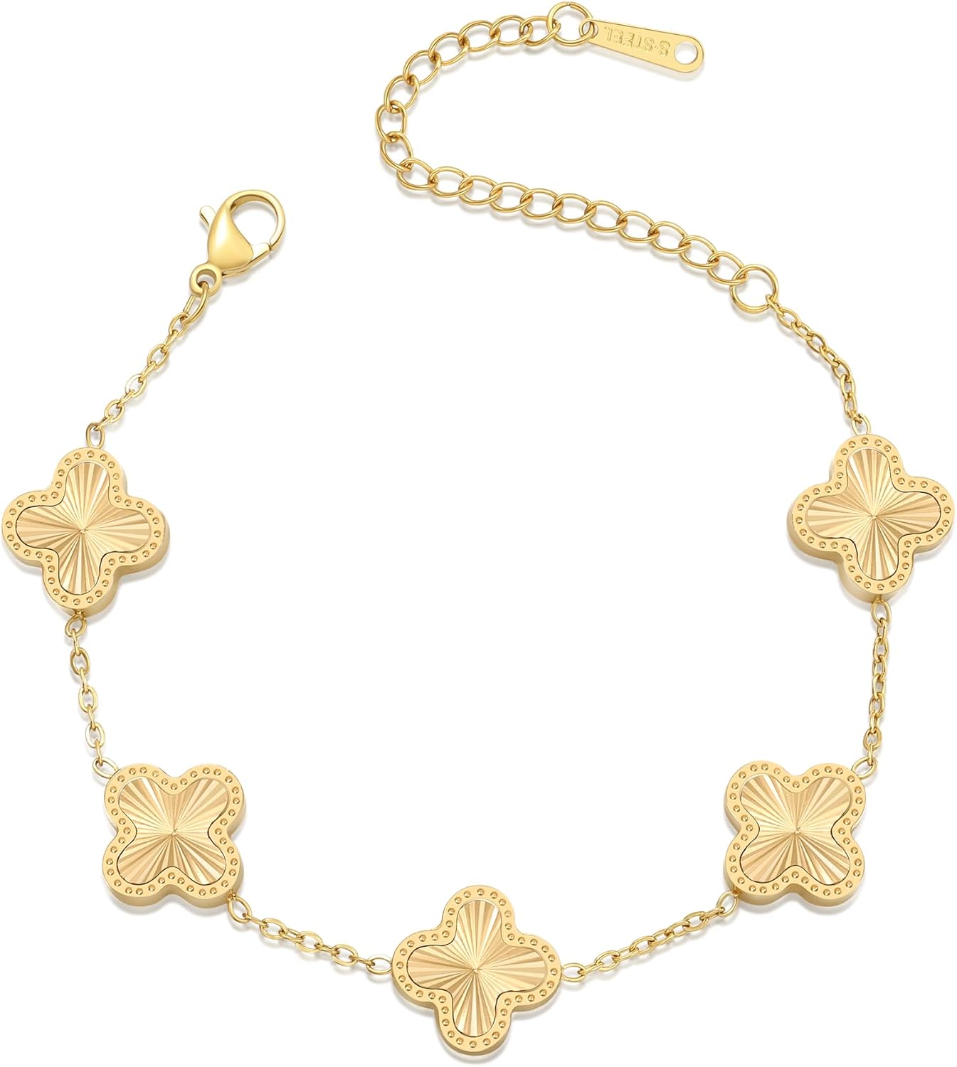 Manufacturer  18K Gold Plated Clover Bracelet Dupes Gold Lucky Bracelet for Women Flower Four Leaf Bracelets Danity Jewelry Gifts for Women  bracelets