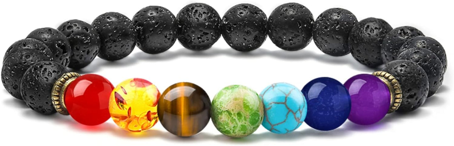 Manufacturer  M MOOHAM Natural Stone Bracelets for Men - 8mm Tiger Eye, Matte Agate, Lava Rock - Teen Boys Gifts for Birthday, Anniversary, Christmas  bracelets