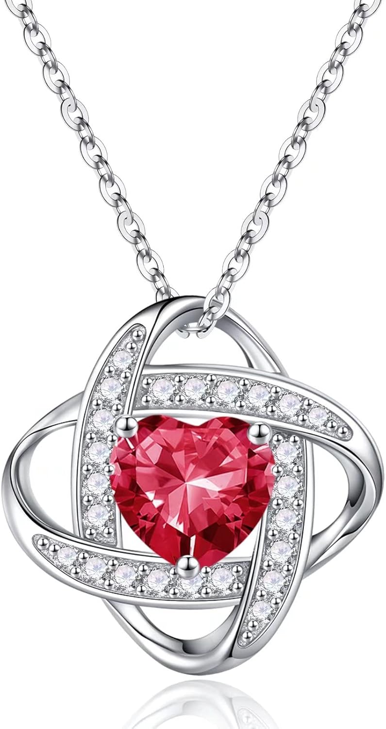 Manufacturer  Iefil 925 Sterling Silver Love Knot Birthstone Necklace, Natural or Created Gemstone, Anniversary Birthday Gifts for Women, Jewelry Gifts for Wife Mom Girlfriend  Necklace