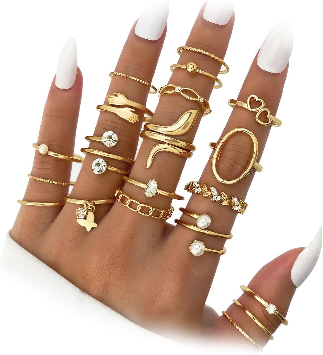Manufacturer  IFKM 51 Pcs Gold Knuckle Rings Set For Women Girls Vintage Stackable Joint Finger Midi Rings Dainty Cubic Zirconia Crystal Simple Twist Hollow Cute Rings Pack Jewelry Gift   rings
