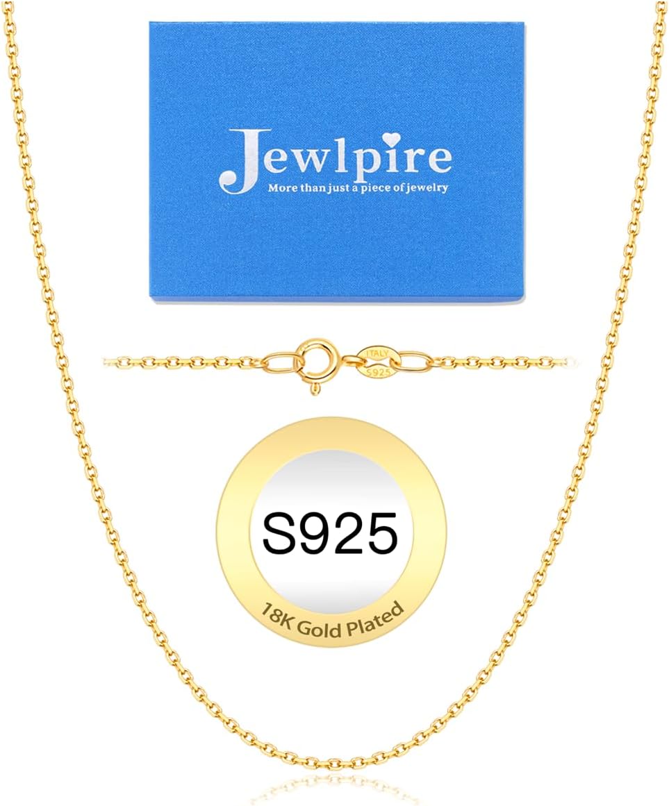 Manufacturer  Jewlpire 925 Sterling Silver Chain Necklace Chain for Women 1.1mm Cable Chain Necklace Upgraded Spring-Ring Clasp - Thin & Sturdy - Italian Quality 16/18/20/22/24 Inch  Necklace