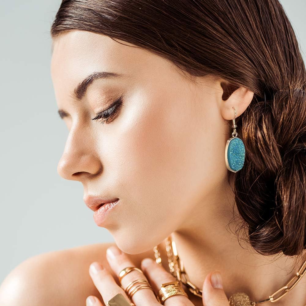 Manufacturer  12 Pairs Teardrop Druse Crystal Drop Dangle Earrings for Women Cubic Zirconia Huggie Hoop Earring Jewelry Set Christmas Gifts  earring