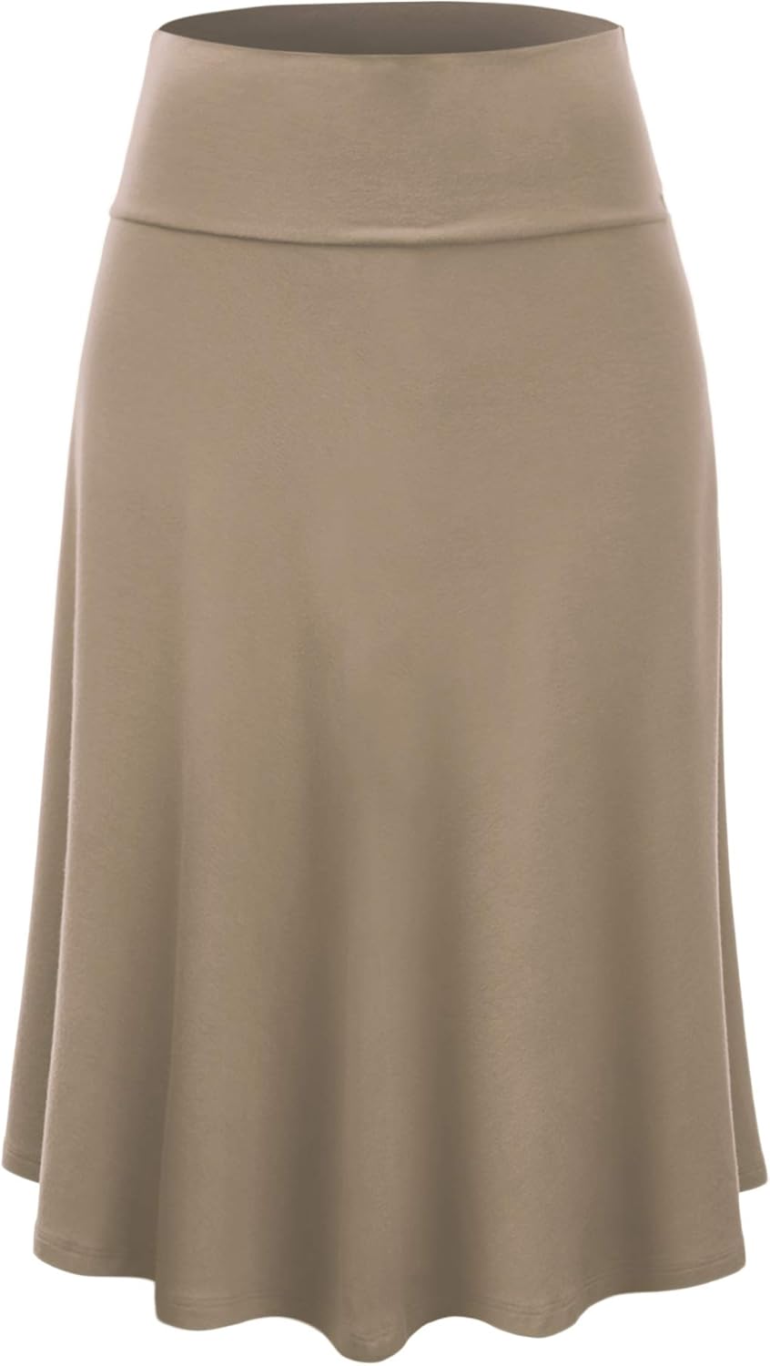 Manufacturer  Lock and Love Women's Solid Ombre Lightweight Flare Midi Pull On Closure Skirts S-XXXL Plus Size