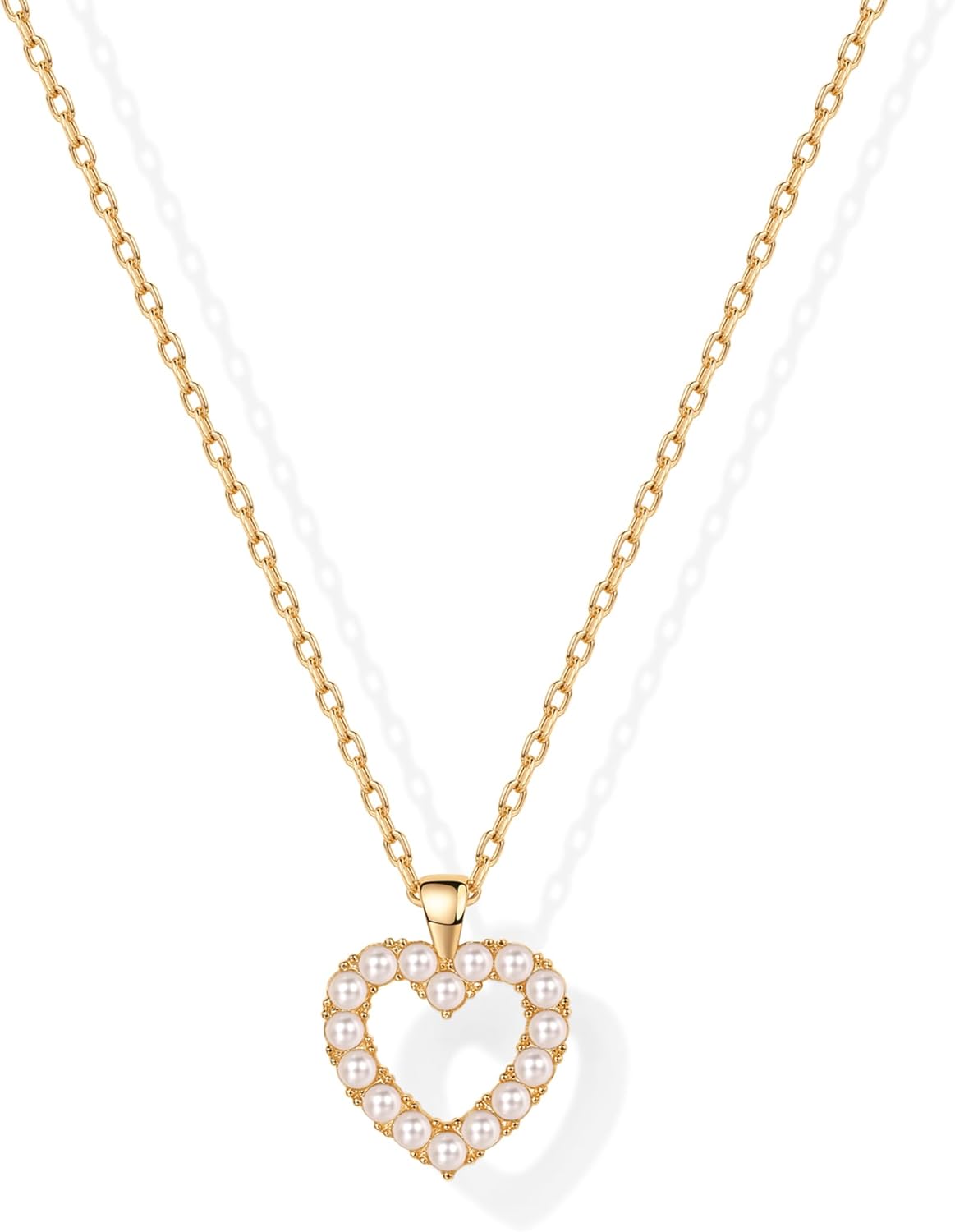 Manufacturer  PAVOI 14K Gold Plated Cubic Zirconia Heart Necklace | Cute Dainty Love Pendant Necklaces for Women  necklace