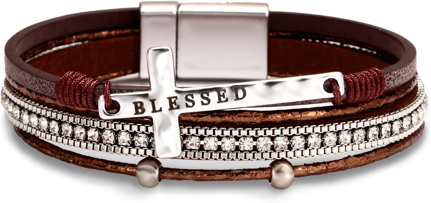 Manufacturer  Fesciory Leopard Bracelet for Women, Boho Leather Wrap Multi-Layer Pearl Crystal Bracelet Bangle Jewelry  bracelets