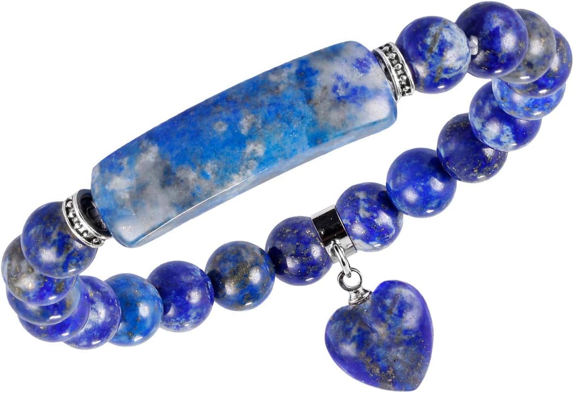Manufacturer  TUMBEELLUWA Healing Stone Bracelet 8mm Beads Chakra Crystal Energy Heart Charm Bracelet Handmade Jewelry for Women  bracelets