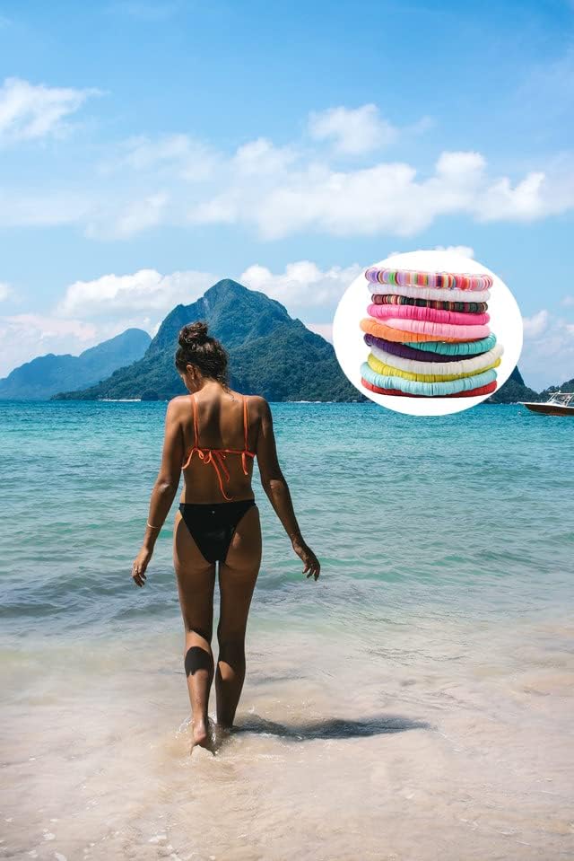Manufacturer  12pcs Friendship Bracelets Beaded Bracelets Heishi Bracelet Cute Bracelets Stack Vinyl Clay Disc Bead Surfer Stretch Summer Beach Bracelets For Women Preppy Bracelets  bracelets