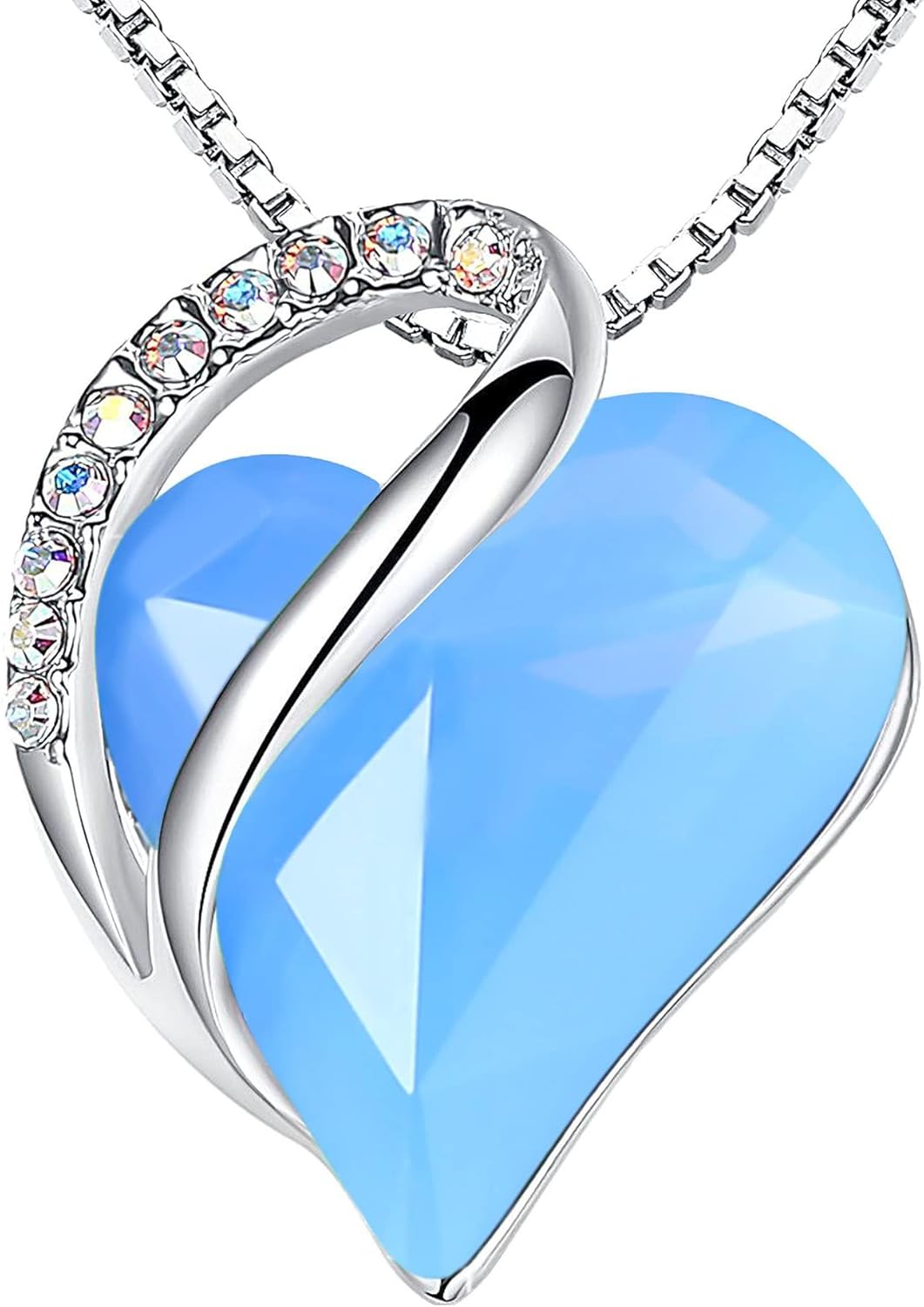Manufacturer  Necklaces for Women, Infinity Love Birthstone Heart Crystal Pendant, Birthday Jewelry Gifts for Her, Mom, and Wife, Silver Plated, 18 plus 2 inch Adjustable Chain  Necklace