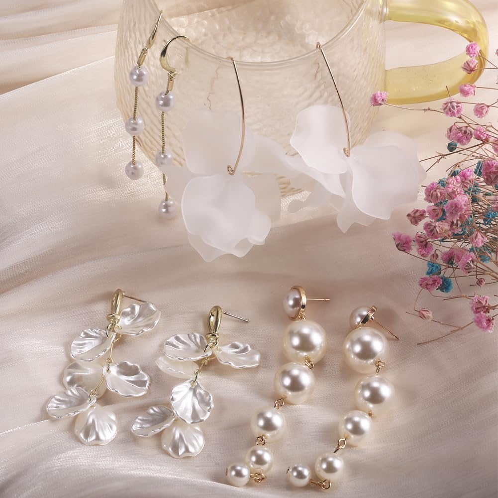 Manufacturer  SUNNYOUTH 9 Pairs Long Tassel Dangle Earrings for Women Sparkling CZ Threader Drop Earrings Chain Olive Leaf Wedding Bridal Earrings Set  earring