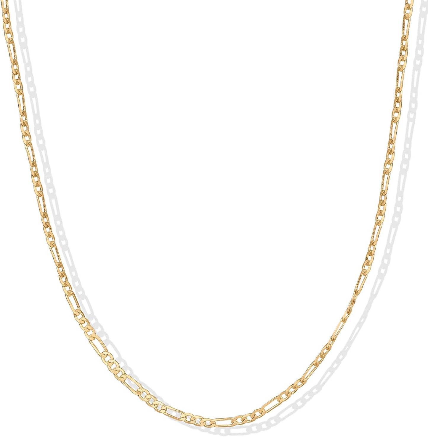 Manufacturer  PAVOI 14K Gold Plated Curb Paperclip Box Sphere Bead Snake Herringbone and Figaro Chain Adjustable Necklace  Necklace