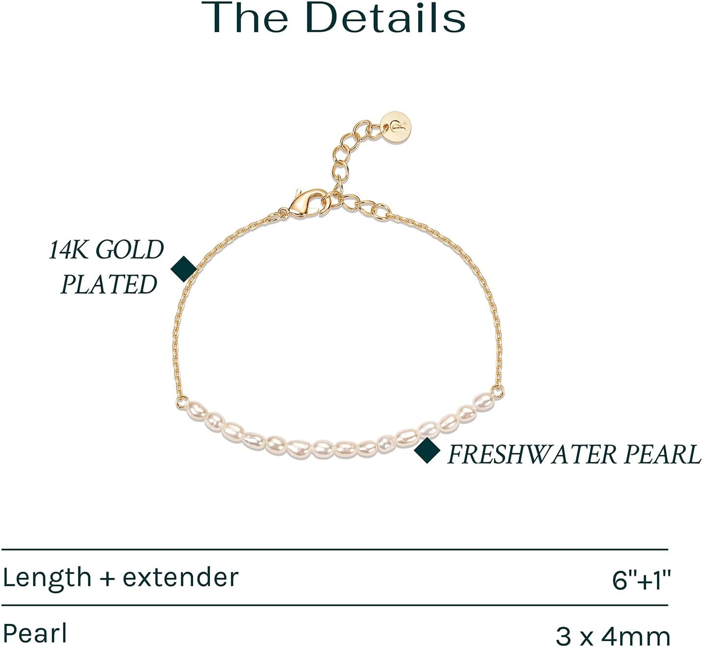 Manufacturer  PAVOI 18K Gold Plated Beaded Freshwater Cultured Pearl Bracelet for Women | Dainty Bracelet with Pearl Beads  bracelets