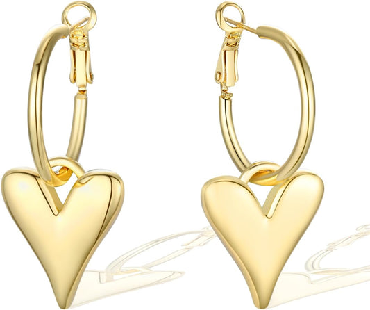 Manufacturer  Heart Dangle Earrings for Women Huggie Earrings for Women Lightweight Heart Hoop Earrings for Women Heart Cubic Zirconia Earrings Drop Earrings Fashion Trendy Jewelry  earring