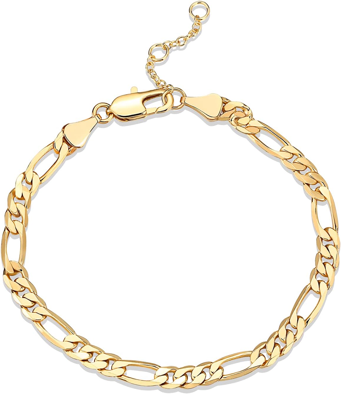 Manufacturer  PAVOI 14K Gold Plated Paperclip/Curb/Figaro Chain Adjustable Bracelet for Women  bracelets