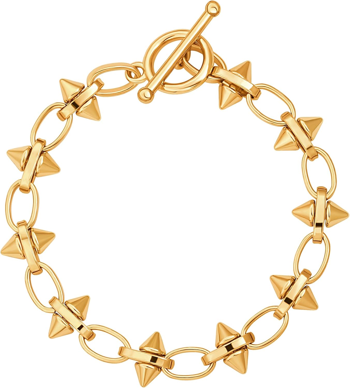 Manufacturer  SOFYBJA 18k Gold Plated Personalized Chunky Cuban Oval Link Chain Bracelets for Men Toggle Rope Bracelet Jewelry for Women  bracelets
