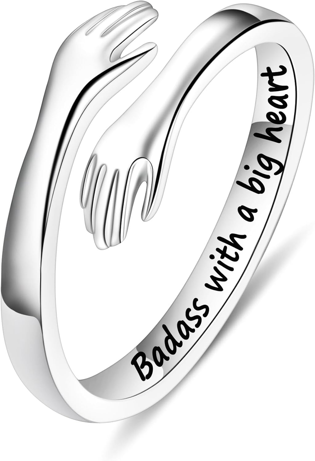 Manufacturer  Yesteel S925 Sterling Silver Hug Ring for Women Teen Girls, Adjustable Ring Jewelry Mothers Day Birthday Gifts for Daughters Mom Sister Wife Friends Grandma   rings