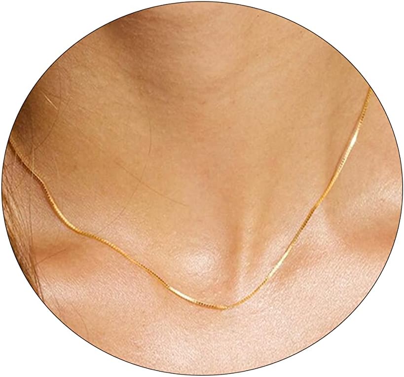 Manufacturer  BERISO 14K Gold/Silver Plated Satellite Choker Shining Dots Station Box Chain 3 Blue Beads Sparkle Chain Necklace Open Hearts Open Stars Link Chain Exquisite Jewelry for women  necklace