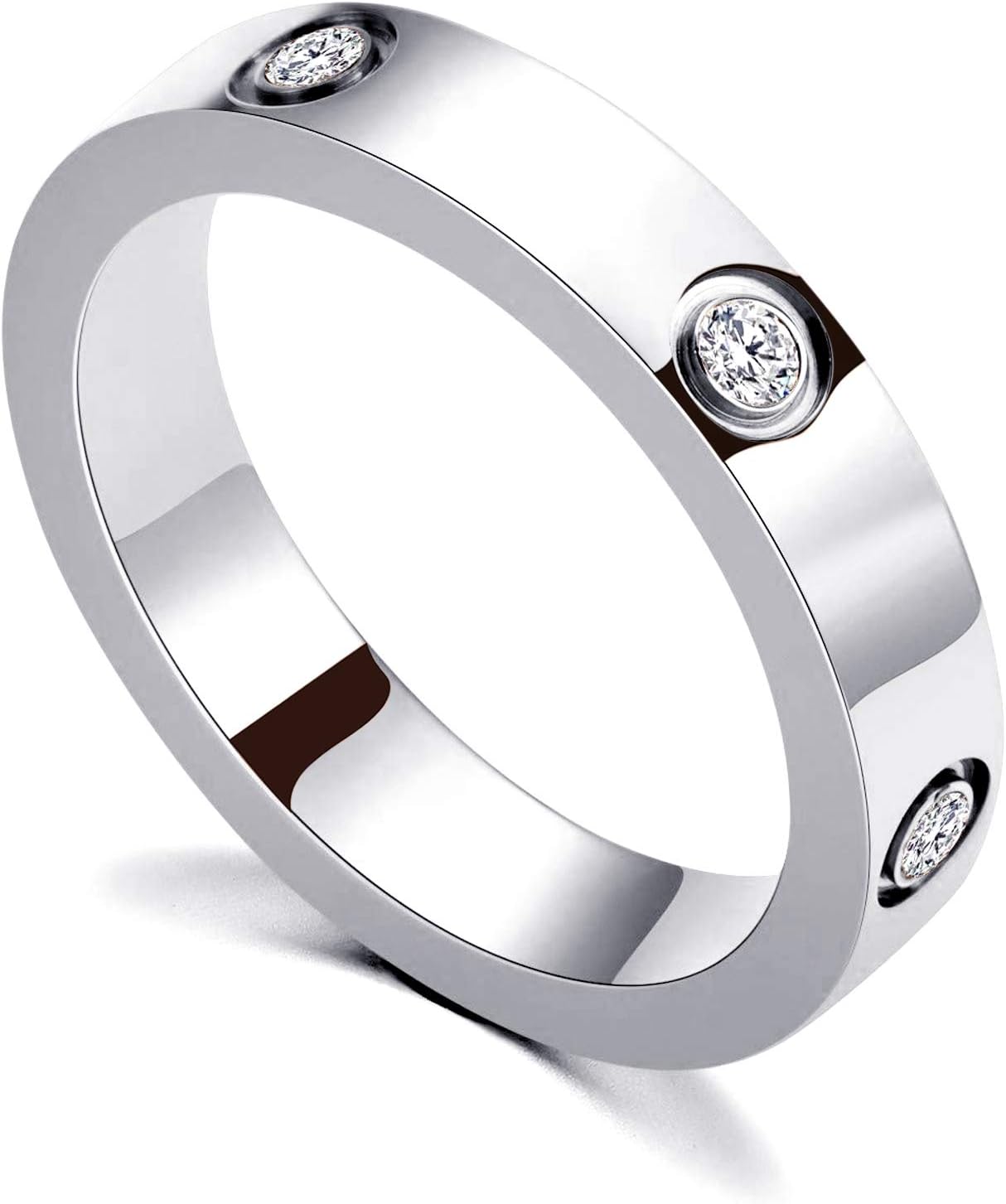Manufacturer  PDWZNBA Love Friendship Ring 18K Gold Silver Rose Plated Cubic Zirconia Stainless Steel Promise Ring Wedding Band Jewelry Birthday Gifts for Women   rings