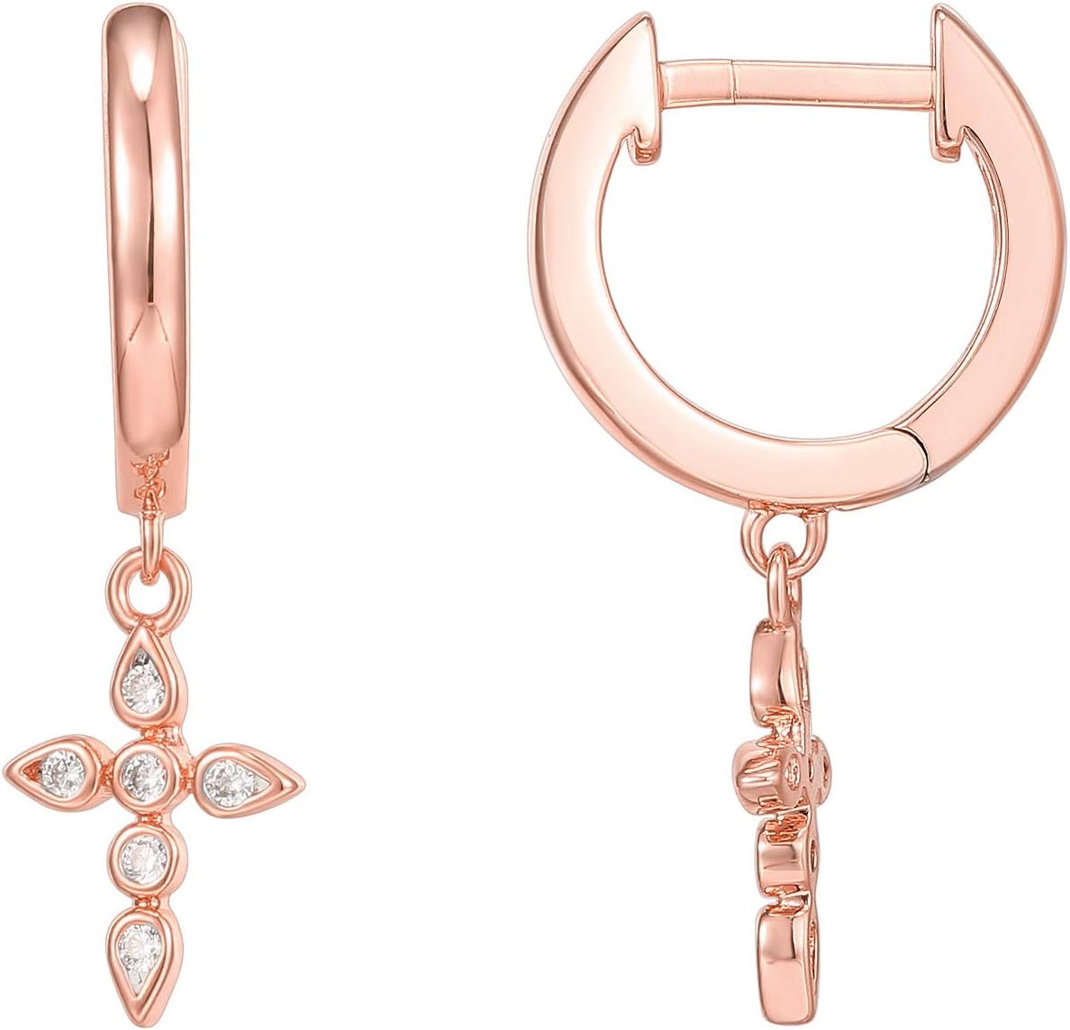 Manufacturer  PAVOI 14K Gold Plated Sterling Silver Posts Cross Earrings for Women | Small Religious Faith Cubic Zirconia Cross Studs Huggies Earrings  earring