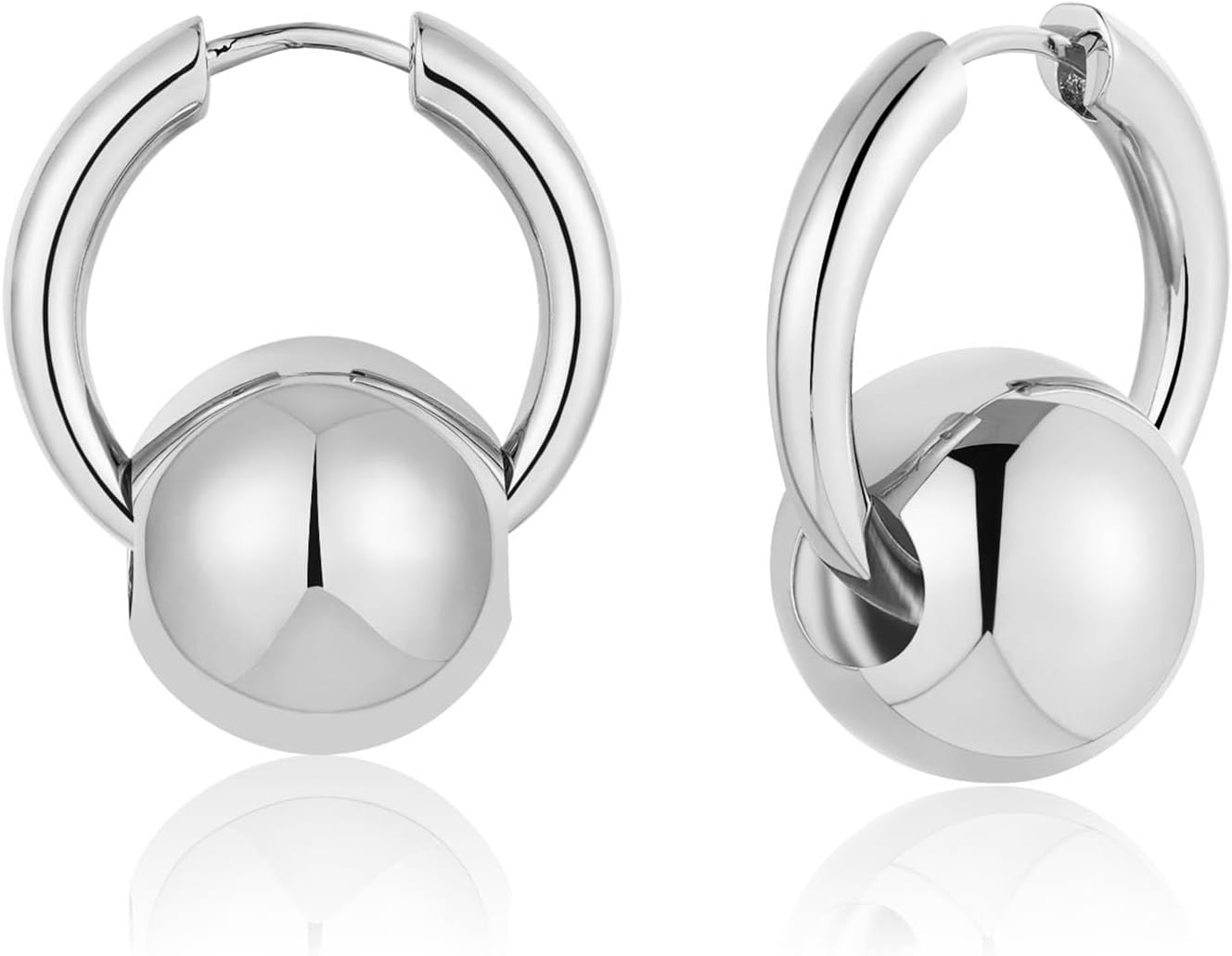 Manufacturer  Ascona Gold/Silver Plated Hoop Earrings, Gold Plated Ball Drop Dangle Hypoallergenic Lightweight Earrings for Women  earring